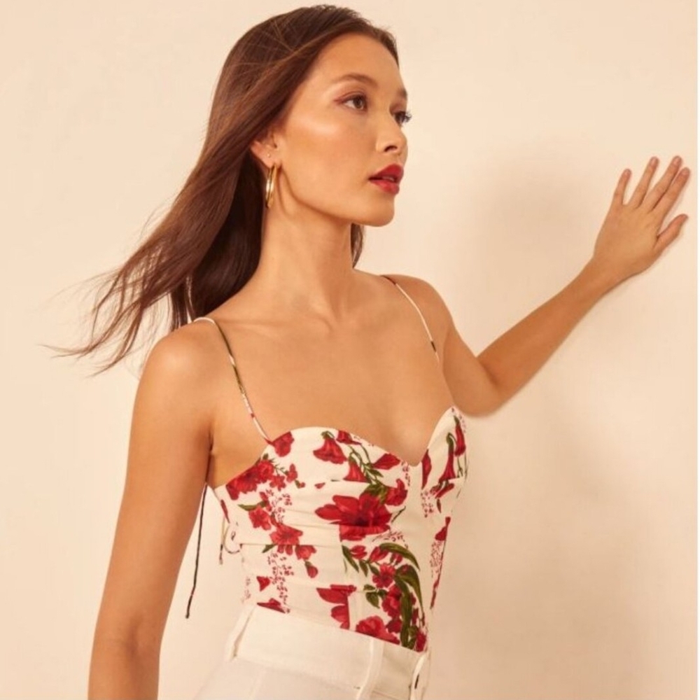❤️Reformation Floral Spaghetti Strap Top